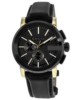 Gucci | Gucci G-Chrono XL Black Dial Leather Strap Men
s Watch YA101203