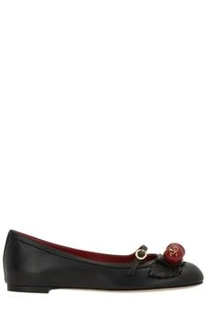 Valentino | Valentino Cherryfic Leaf Detailed Ballet Flats