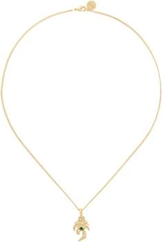 Gold Melted Palm Charm Necklace