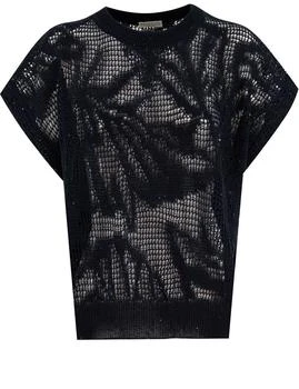 Brunello Cucinelli | Brunello Cucinelli Dazzling Water Lillies Knit T-Shirt