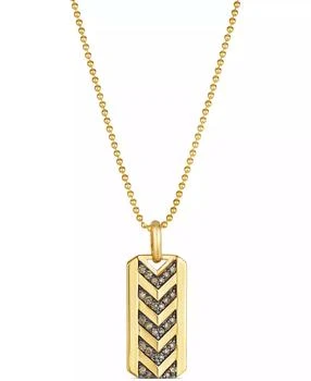 Le Vian | Chocolatier® Men
s Chocolate Diamond Chevron Dog Tag 24" Pendant Necklace (1/2 ct. t.w.) in 14k Gold