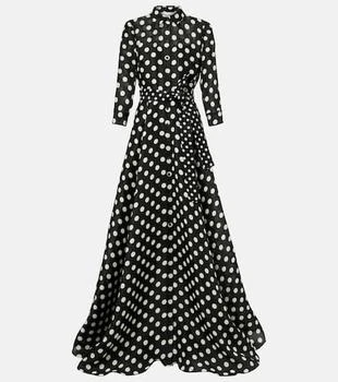 Carolina Herrera | Floral-appliqué polka-dot silk gown