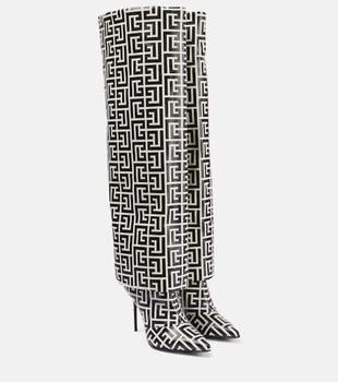 Balmain | Ariel monogram knee-high boots