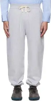 Jil Sander | Gray Embroidered Logo Fleece Sweatpants