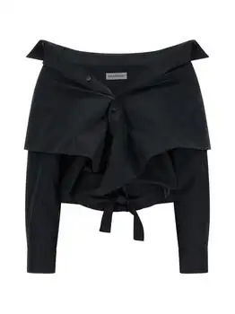 Balenciaga | Balenciaga Off-The-Shoulder Cropped Shirt