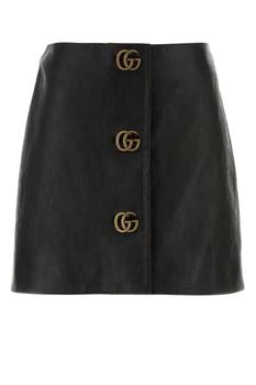 Gucci | Gucci GG Embellished Leather Mini Skirt