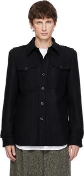 Dries Van Noten | Black Constructed Wool Overshirt