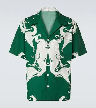Valentino | Printed cotton poplin bowling shirt