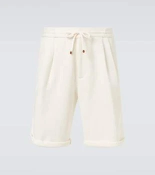 Brunello Cucinelli | Chevron cotton and linen Bermuda shorts