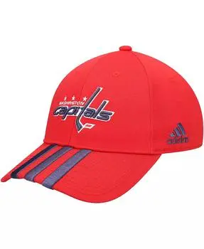 Adidas Men's Red Washington Capitals Locker Room Three Stripe Adjustable Hat