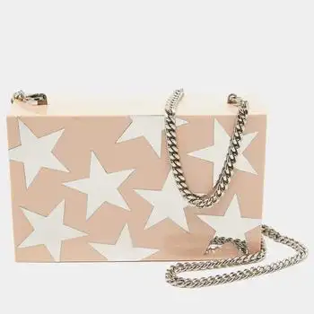 Stella McCartney | Stella McCartney Blush Pink Plexiglass Stars Chain Clutch