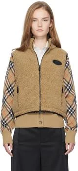Burberry | Beige Cropped Fleece Vest