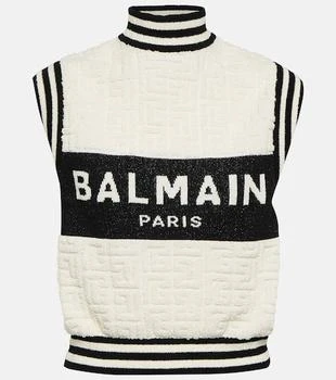 Balmain | Logo jacquard bouclé top
