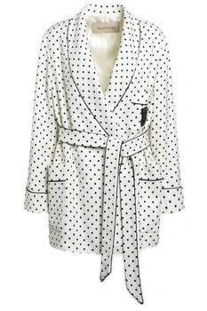 Valentino | Valentino Polka Dot Printed Belted Blazer