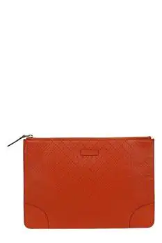 Gucci | Gucci Logo Patch Zip-Up Pouch
