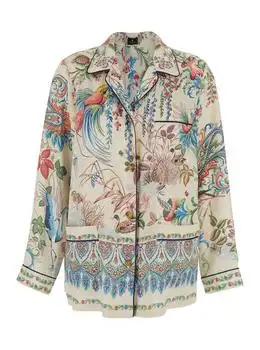 ETRO | Etro Placed Flora And Fauna Print Twill Shirt