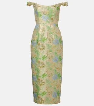Floral brocade midi dress