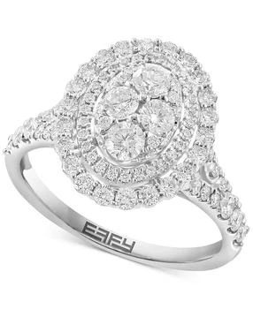 Effy | EFFY® Diamond Oval Halo Cluster Ring (1-1/4 ct. t.w.) in 14k White Gold
