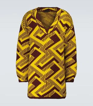 Prada | V-neck jacquard wool sweater