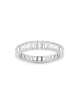 Saks Fifth Avenue | Build Your Own Collection 14K White Gold & Lab Grown Emerald Cut Diamond Eternity Band