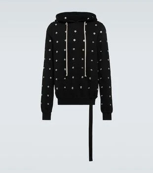 Rick Owens | Granbury studded cotton jersey hoodie