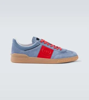 Valentino | Upvillage leather-trimmed suede sneakers