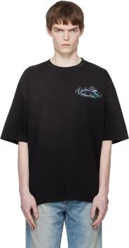 AMIRI | Black Crystal 'Chateau' Script Oversized T-shirt