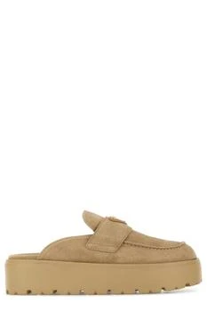 Prada | Prada Triangle-Logo Round-Toe Slippers