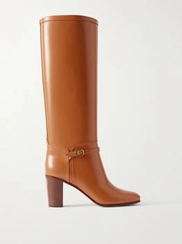 Valentino | Pattie 75 Buckle-embellished Leather Boots - Tan - IT36