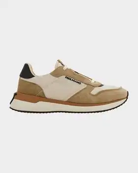 Salvatore Ferragamo | Men's Atlantic Fabric and Suede Runner Sneakers