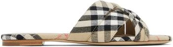 Burberry | Beige Check Cabana Slides