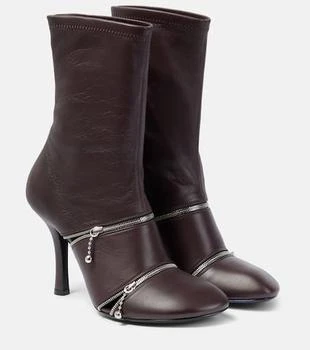 Burberry | Peep leather ankle boots