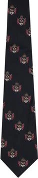 Junya Watanabe Black Silk Small Emblem Pattern Tie