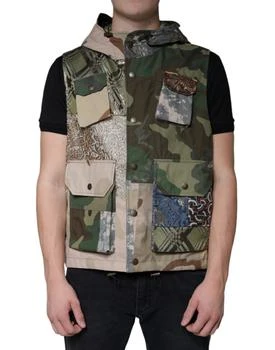 Dolce & Gabbana | Patchwork Hooded Vest Men's Jacket