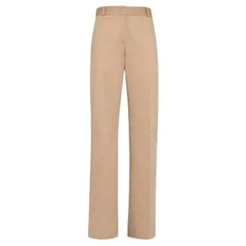 Salvatore Ferragamo | Women's Straight Leg Cotton Trousers In Beige