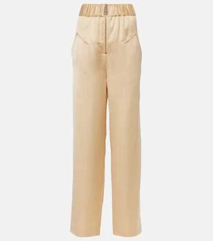 Khaite | Felton high-rise satin wide-leg pants