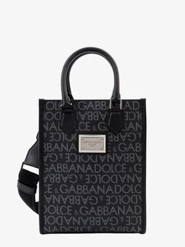 Dolce & Gabbana | Coated canvas and leather handbag with all-over logo