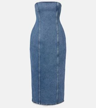 Magda Butrym | Strapless denim bustier dress