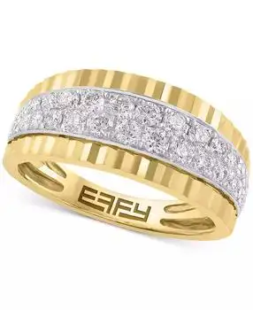 Effy | EFFY® Diamond Double Row Ridged Band (3/8 ct. t.w.) in 14k Gold