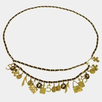 Chanel | Chanel Gold Black Artificial Pearl CC Icon Chain Belt 94A