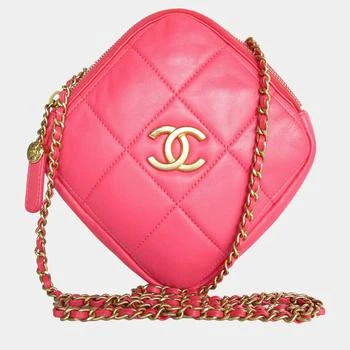 Chanel | Chanel Pink Quilted Leather Diamond CC Shoulder Bag