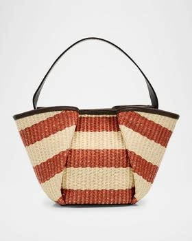 Brunello Cucinelli | Marine Mini Striped Raffia Tote Bag