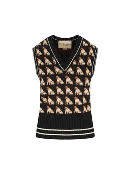 Valentino | Valentino Petit Charles Jacquard V-Neck Vest