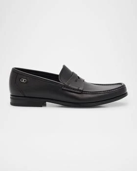 Salvatore Ferragamo | Men's Athen Leather Moc-Toe Penny Loafers