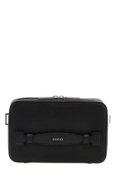Gucci | Gucci Logo Lettering Zipped Messenger Bag