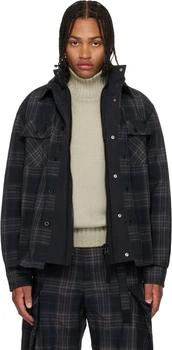 Sacai | Black Plaid Shirt