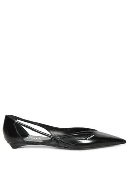 Prada | Prada Pointed-Toe Cut-Out Detailed Ballerinas