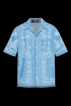 Versace | Versace Pattern-Printed Short-Sleeved Denim Shirt