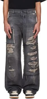 AMIRI | Black Carpenter Repaired Baggy Jeans