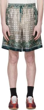 AMIRI | Beige & Green Bandana Shorts